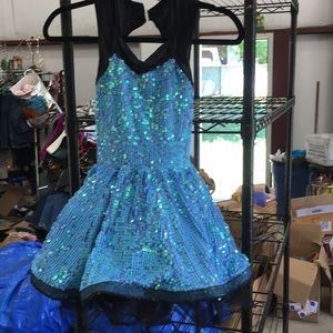 Sequin Weismann dance wear. Vibrant blue. Like new